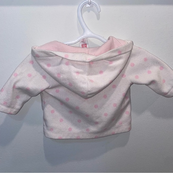 5/$15 Carter's Pink Polka Dot Fleece Baby Hoodie - Picture 7 of 7